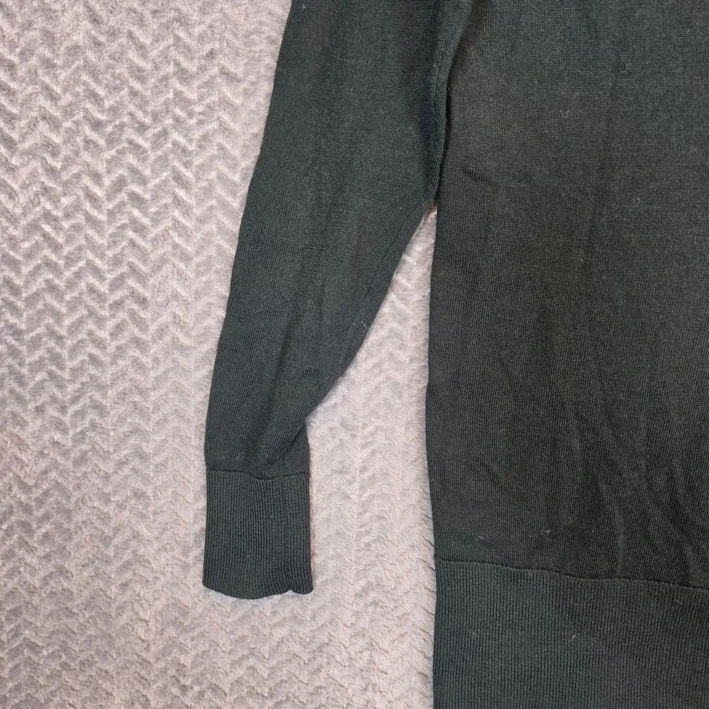 LOFT Womens Forest Green Wool Blend V-Neck Button Front Cardigan Sweater Small